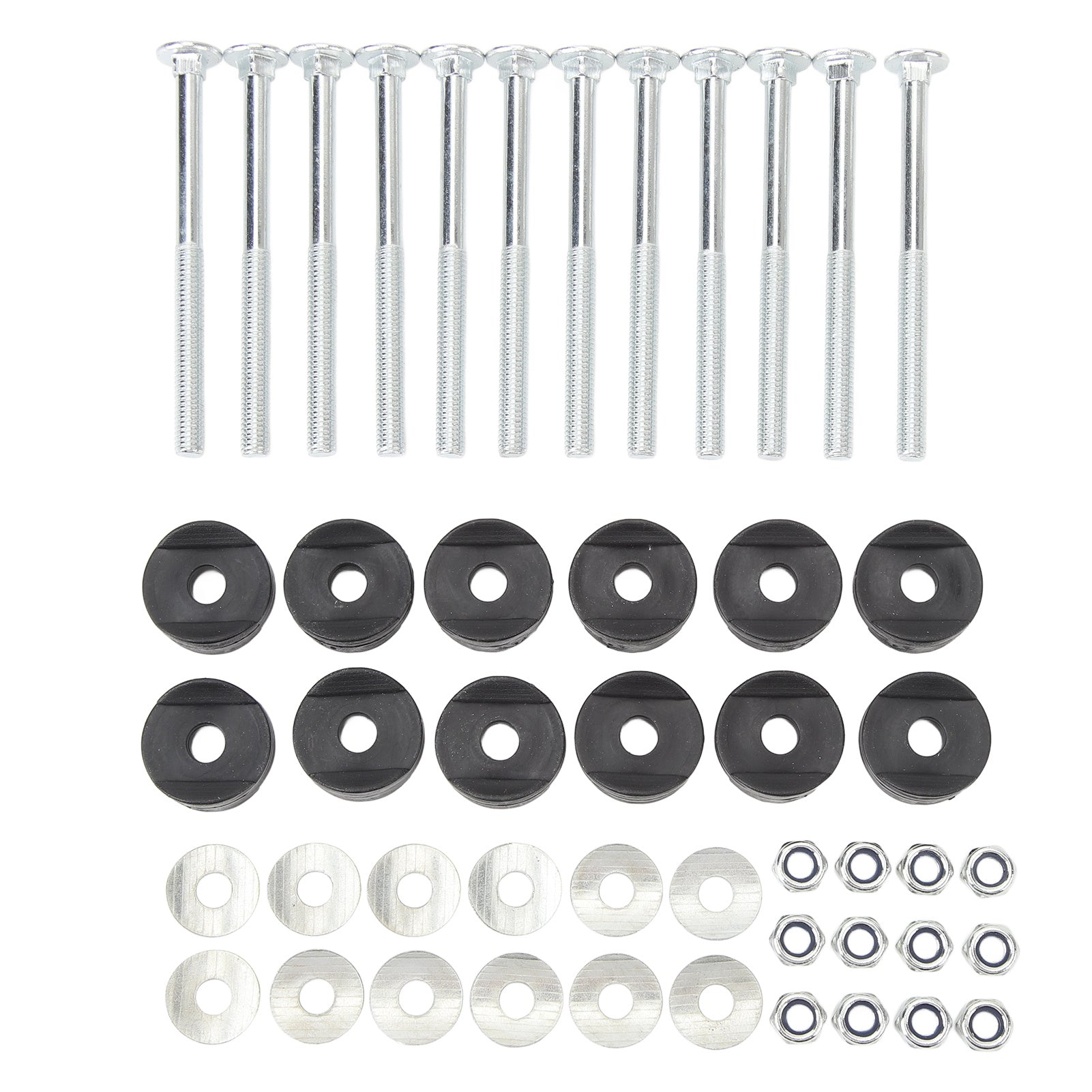12pcs Trampoline Screws Galvanized Steel Enhance Stability Long Trampoline Screws Bolts and Nuts Set