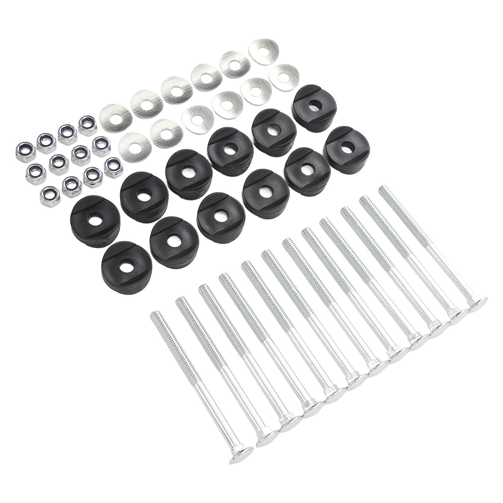 12pcs Trampoline Screws Galvanized Steel Enhance Stability Long Trampoline Screws Bolts and Nuts Set