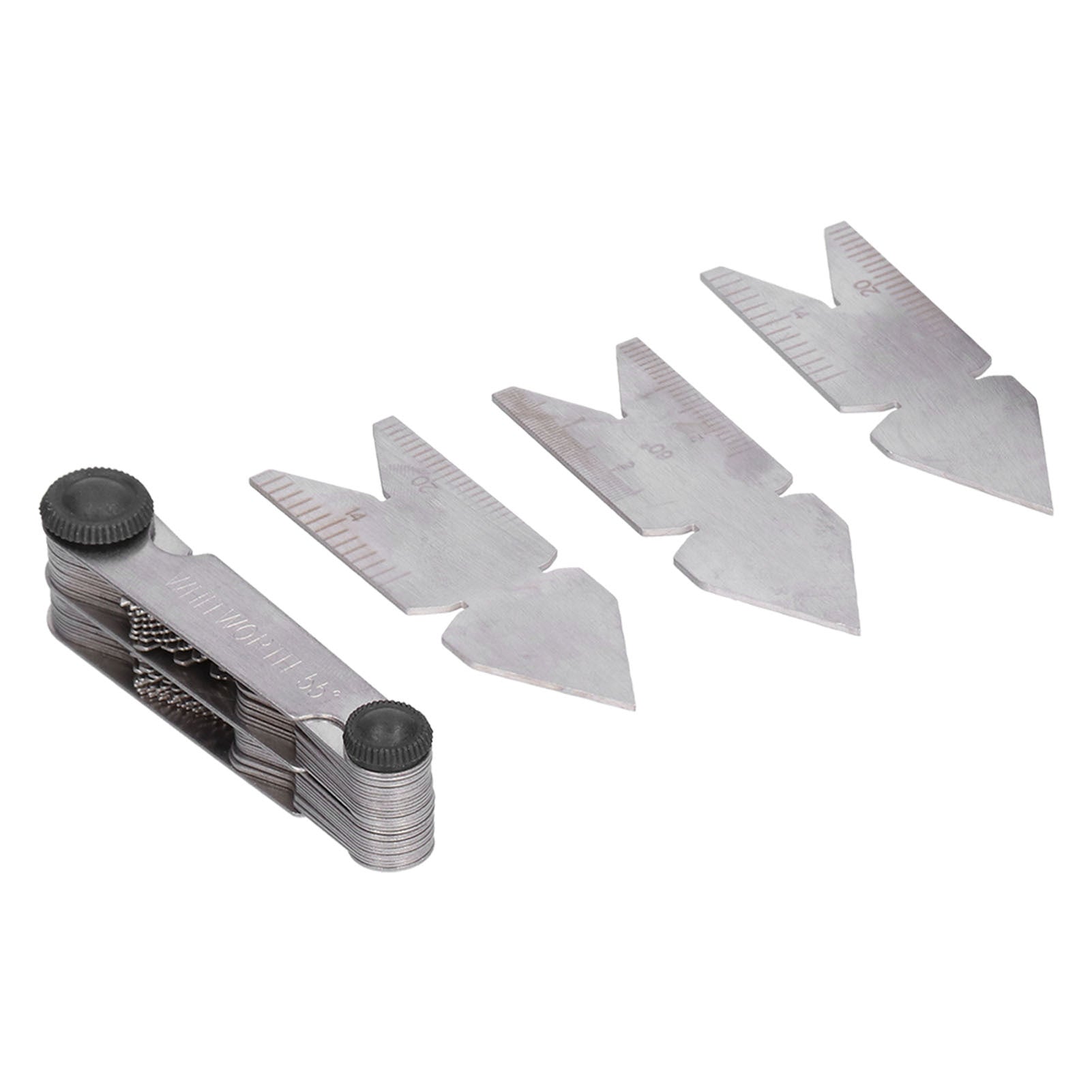 4Pcs Thread Pitch Cutting Gauge Stainless Steel 55° 60° 52 Blades Centre Gauges for Lathe