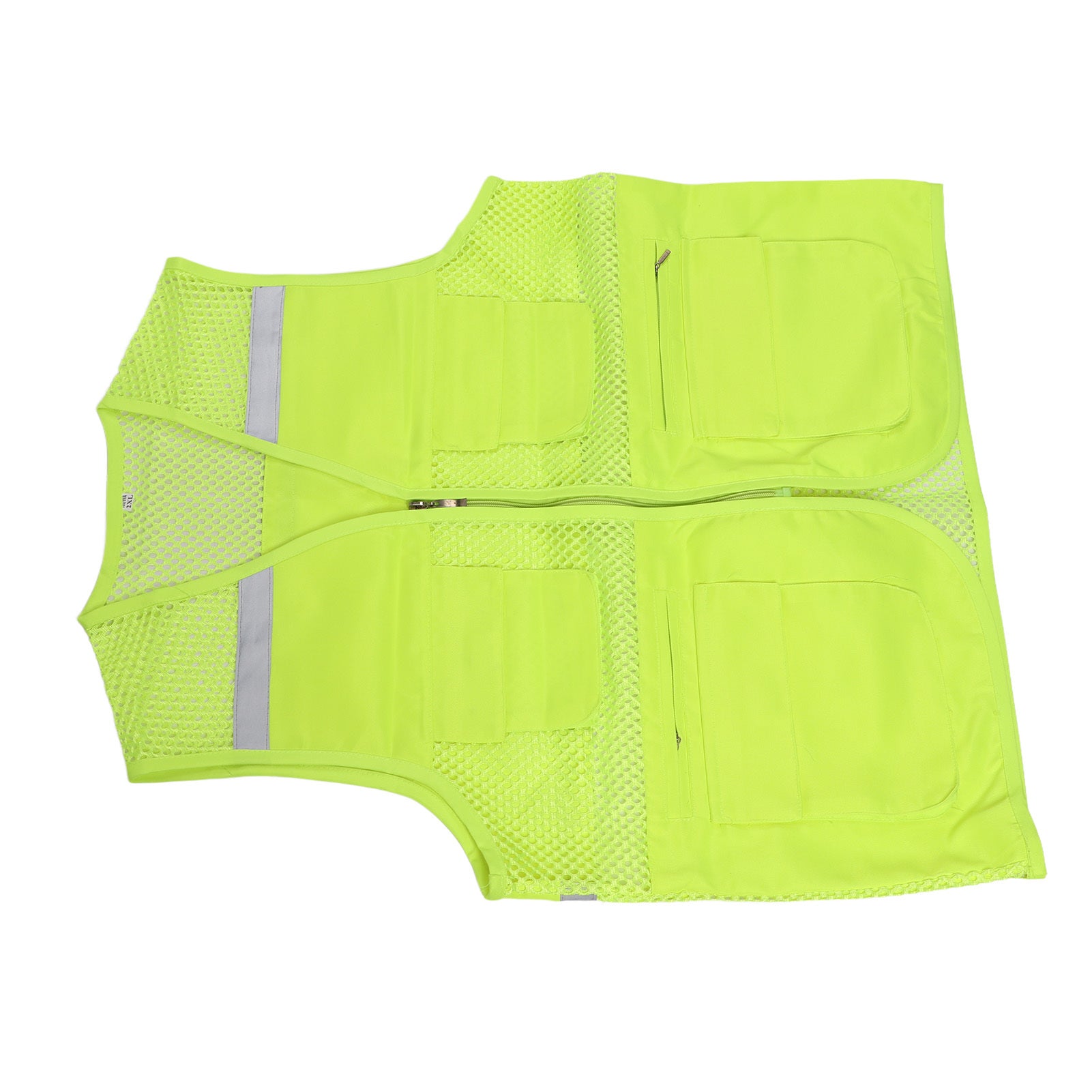 Reflective Vest High Visibility Waterproof Breathable Mesh Safety Vest for Construction Site Night Travel 2XL Fluorescent Green