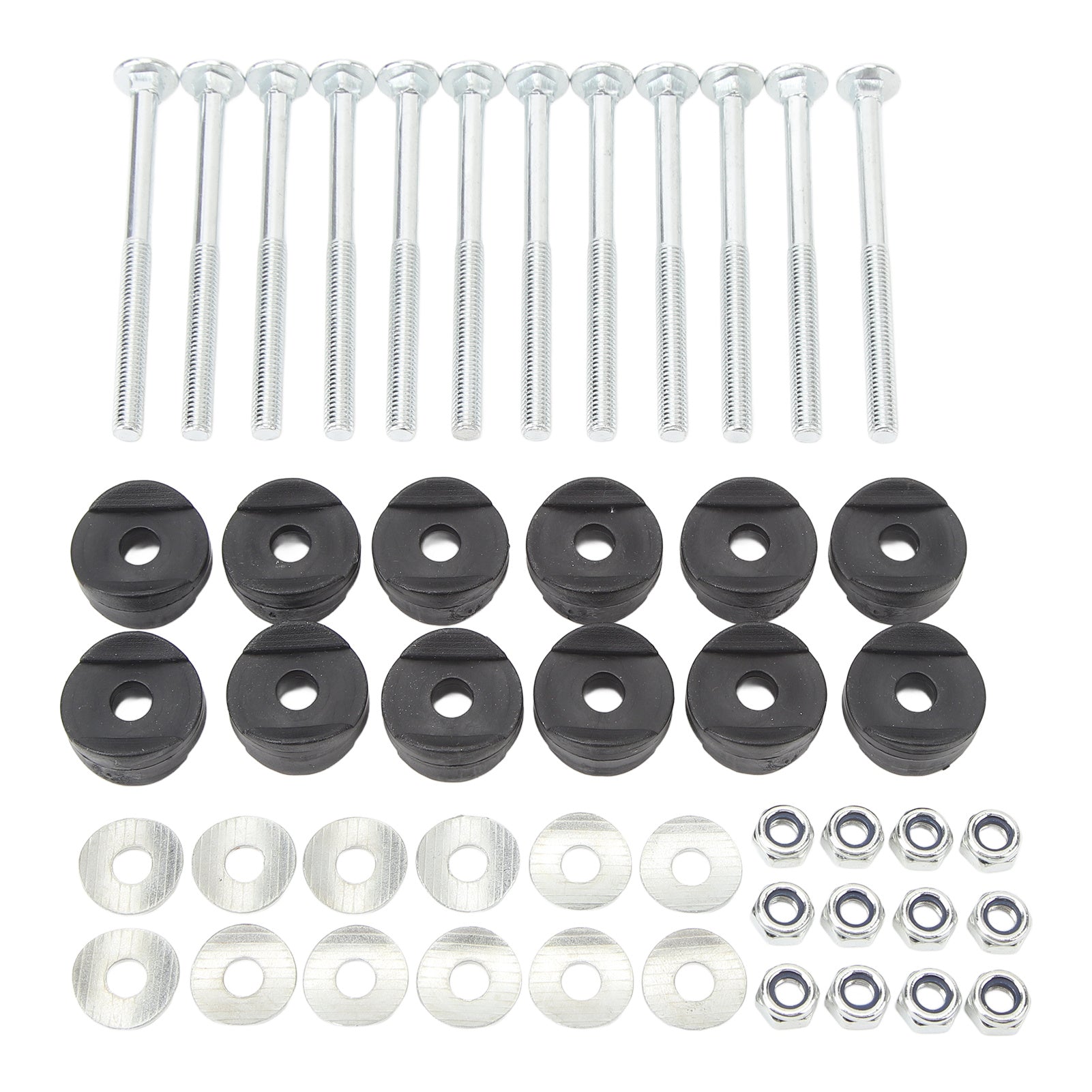 12pcs Trampoline Screws Galvanized Steel Enhance Stability Long Trampoline Screws Bolts and Nuts Set