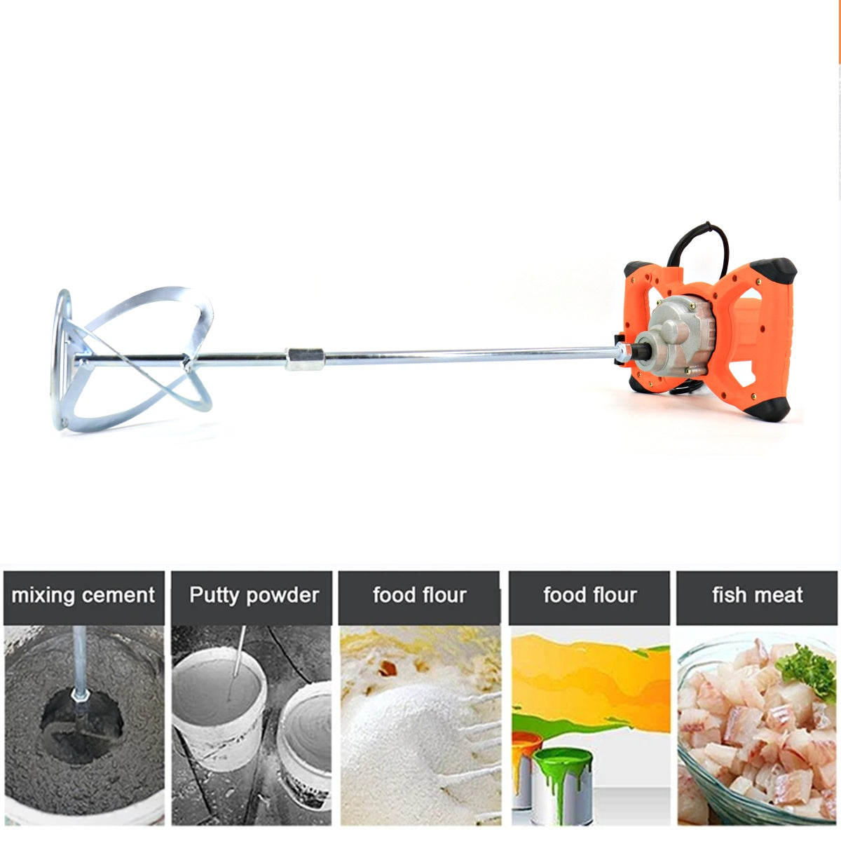 2100W Electric Cement Mixer 6 Speeds Plaster Paddle Mixer Mortar Paint Stirrer