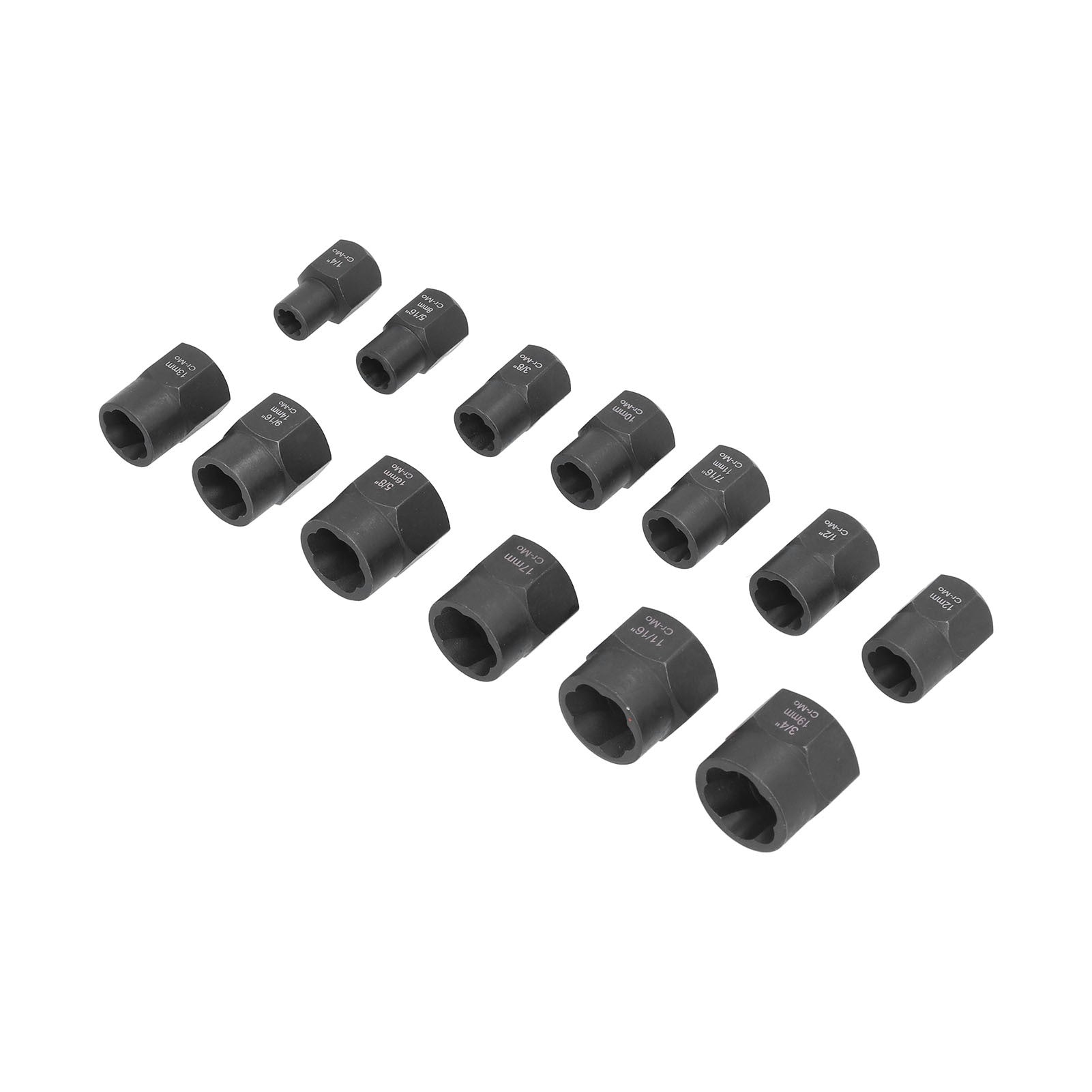 13 Piece Nuts Extractor Set Durable Impact Bolts and Nuts Remover with Storage Case for Remove Damaged Screws