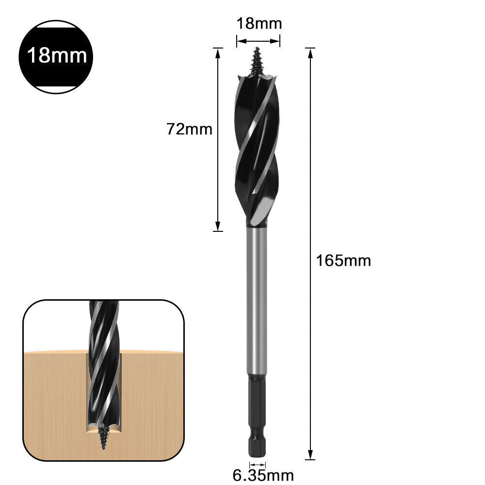 11 Pcs High-Carbon Steel Fast Cut Wood Auger Wood Drill Bit Tools Set 10-35MM UK
