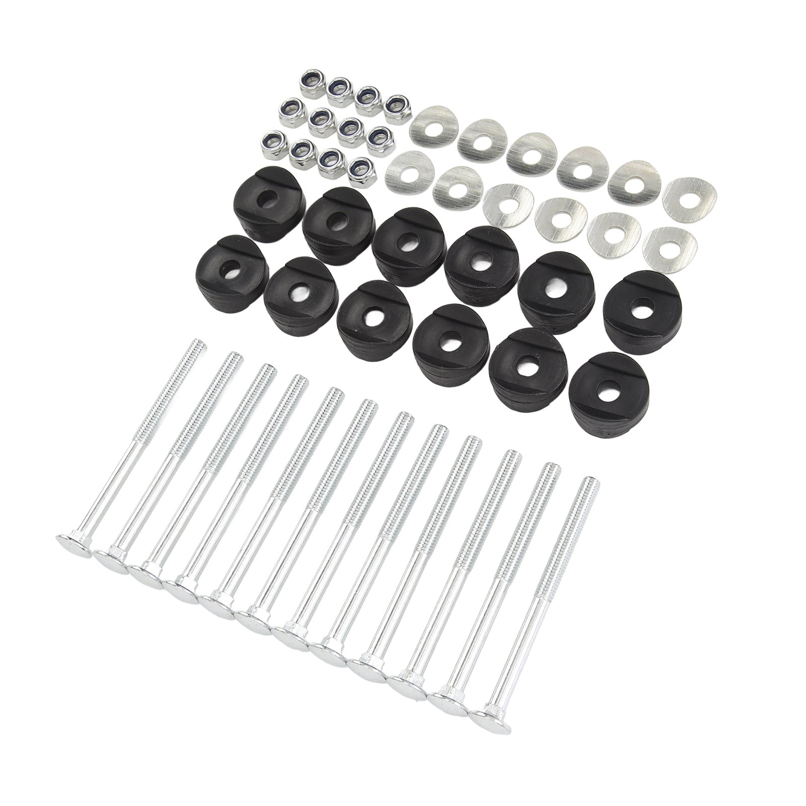 12pcs Trampoline Screws Galvanized Steel Enhance Stability Long Trampoline Screws Bolts and Nuts Set