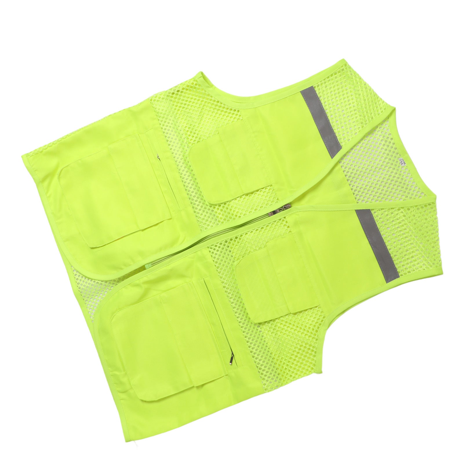 Reflective Vest High Visibility Waterproof Breathable Mesh Safety Vest for Construction Site Night Travel 2XL Fluorescent Green