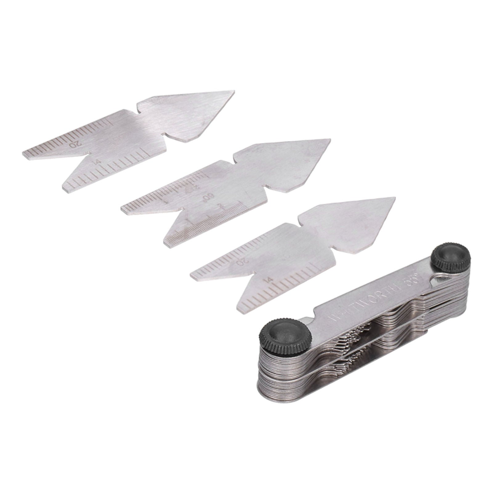 4Pcs Thread Pitch Cutting Gauge Stainless Steel 55° 60° 52 Blades Centre Gauges for Lathe