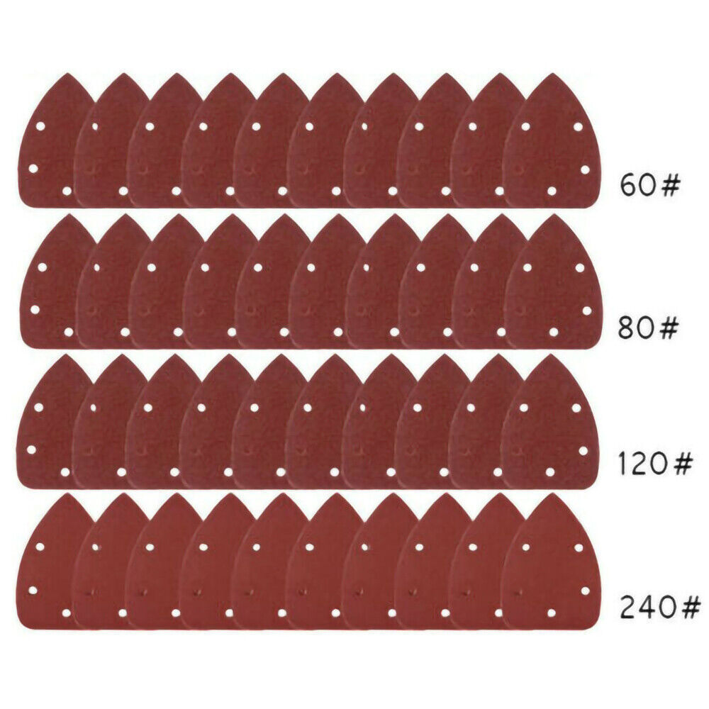 40 X Sanding Sheets Hook And Loop Mouse Sanding Pads Sander Paper Triangle Discs