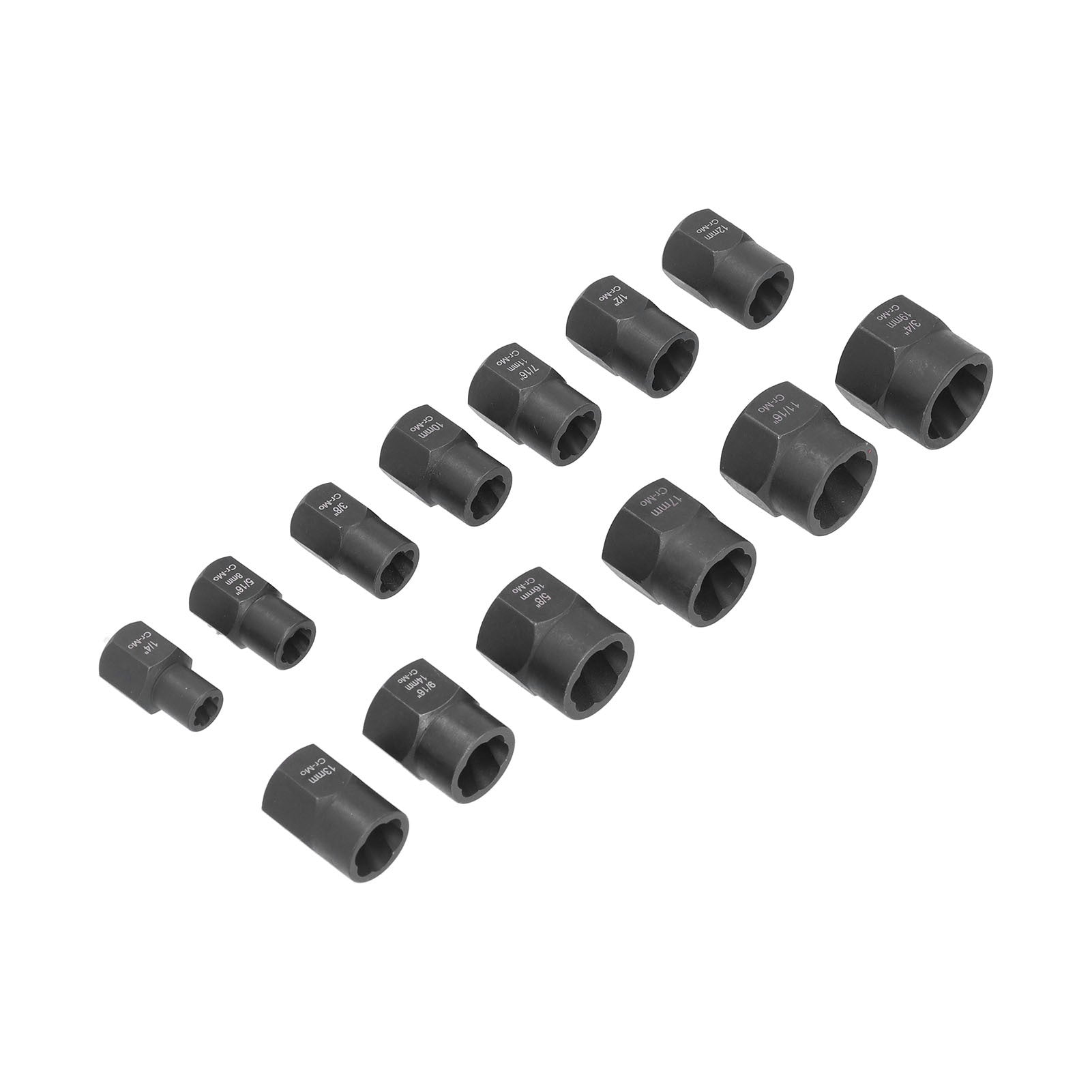 13 Piece Nuts Extractor Set Durable Impact Bolts and Nuts Remover with Storage Case for Remove Damaged Screws