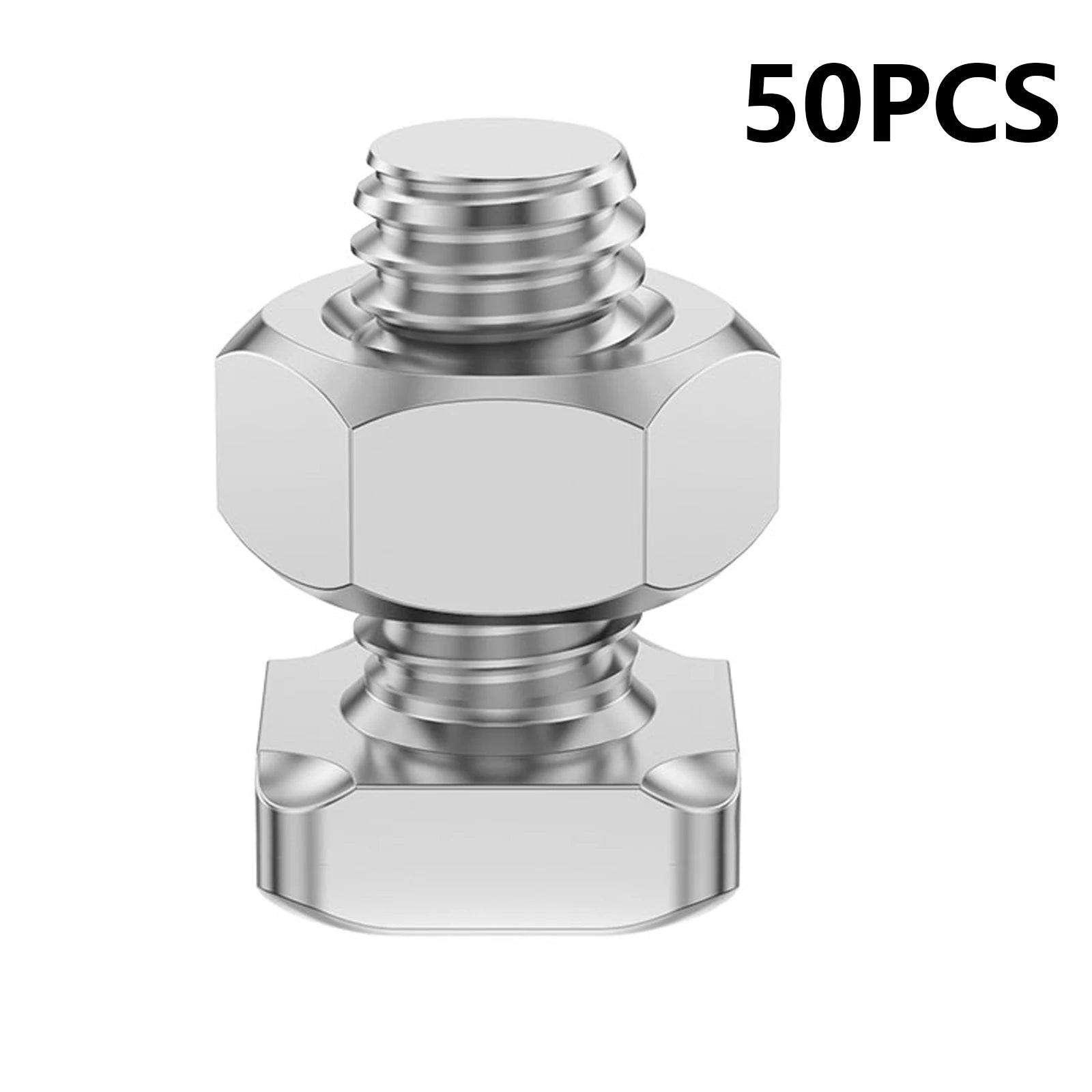 50Pcs Aluminium M6X12 Bolts 50Pcs M6 Nuts Nut Bolt Tool Assortment Set for Outdoor Plant Gardening Greenhouse Garden Accessories