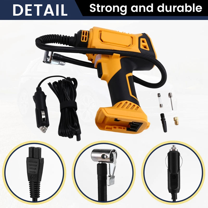 Automatic Tire Inflator Air Compressor Gauge Cordless Digital Electric Pump For Dewalt 18V 20V Battery