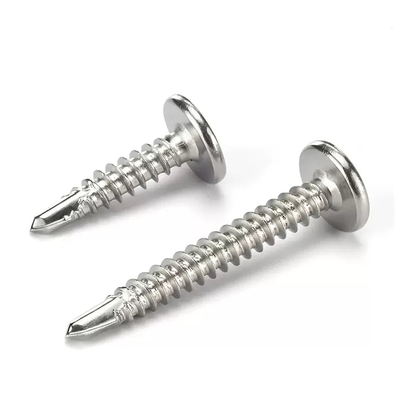 210PCS 410 Stainless Steel M4.2 Large Round Head Cross With Cushion Huasi Self Tapping Drilling Tail Dovetail Iron Sheet Screws