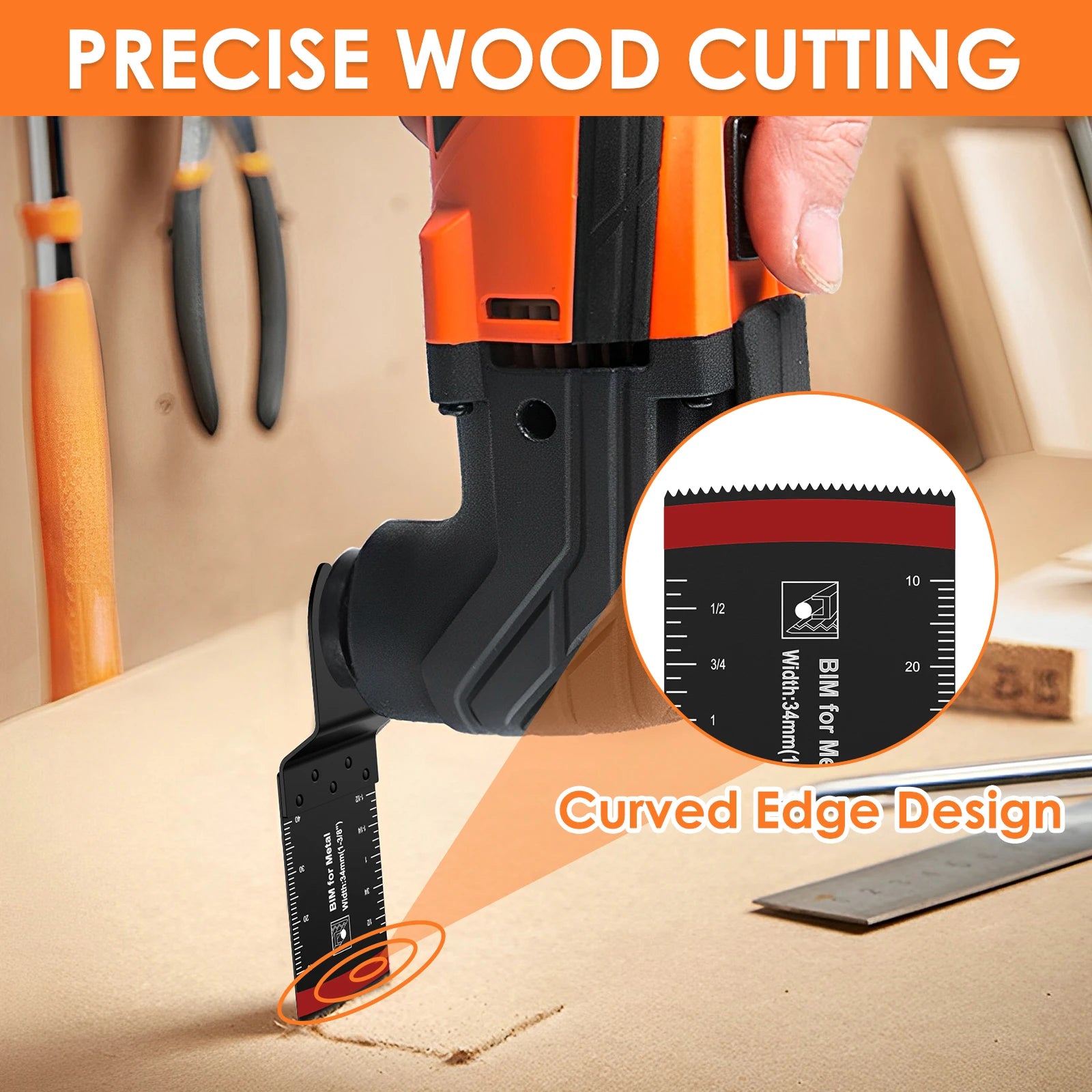 Bi-Metal Oscillating Saw Blades Cutter Universal A r c Edge Oscillating Multitool Blades Extra-Long Saw Blades For Wood Metal