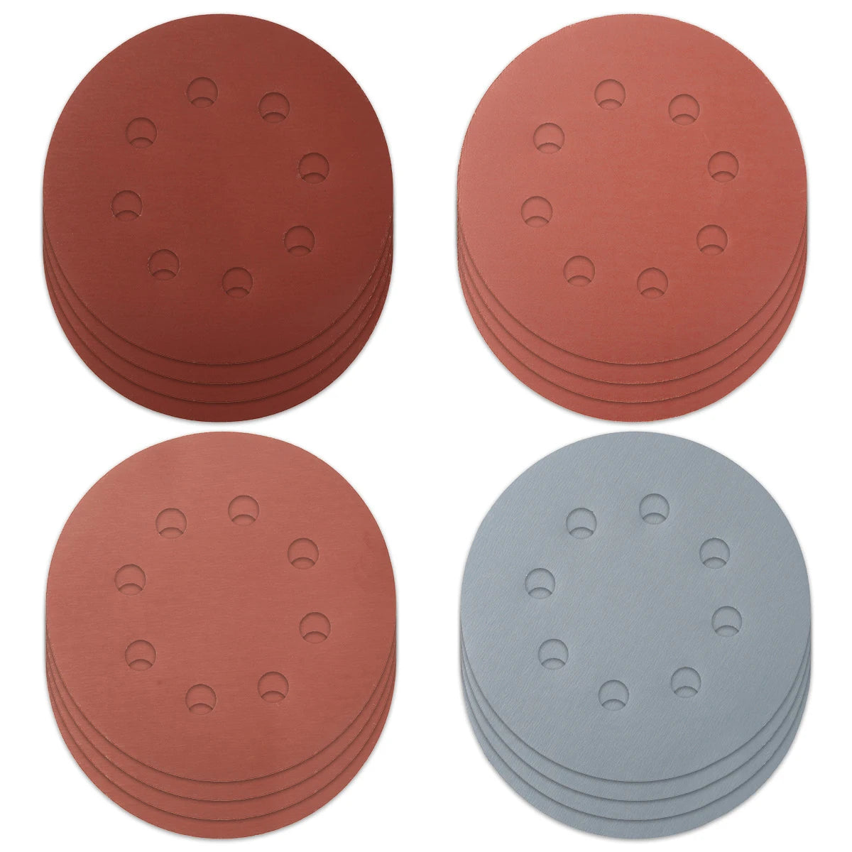 100Pcs Sanding Discs 5 Inch 8-Hole Alumina Sanding Pad Sanding Sheet Polishing Sand Paper for Metal Wood Glass Car Abrasive Tool