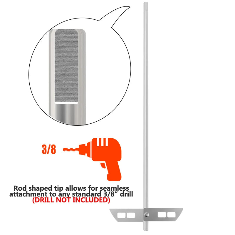 Wine Beer Stirrer Paddle Stainless Steel Drill Mixer Rod Mixing Paddles For 3/8’’ Power Drill Winemaking Brewing Homebrew Tool