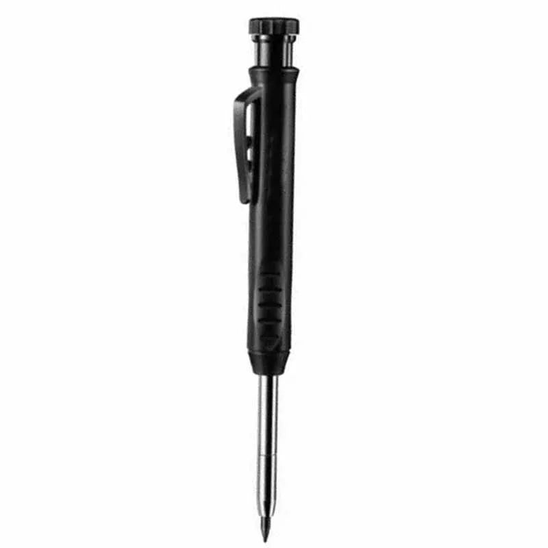 Solid Carpenter Pencil with Refill Lead and Built-in Sharpener for Deep Hole Mechanical Pencil scribing Marking Woodworking Tool