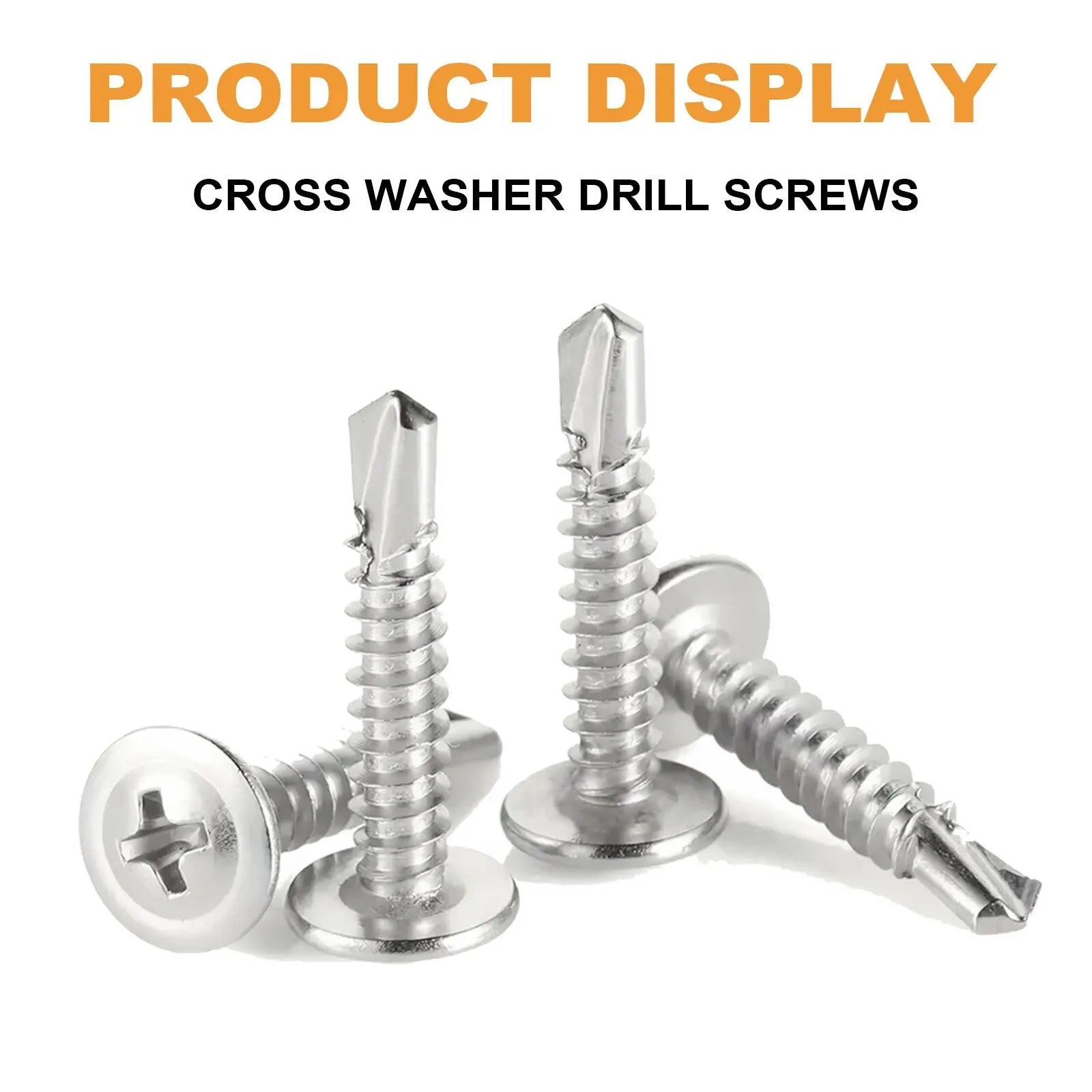 Improved Truss Head Stainless Steel #8 Self-Tapping Screw Assembly Kit For Metal, Plastic, Aluminum,60Self-Drilling Screws