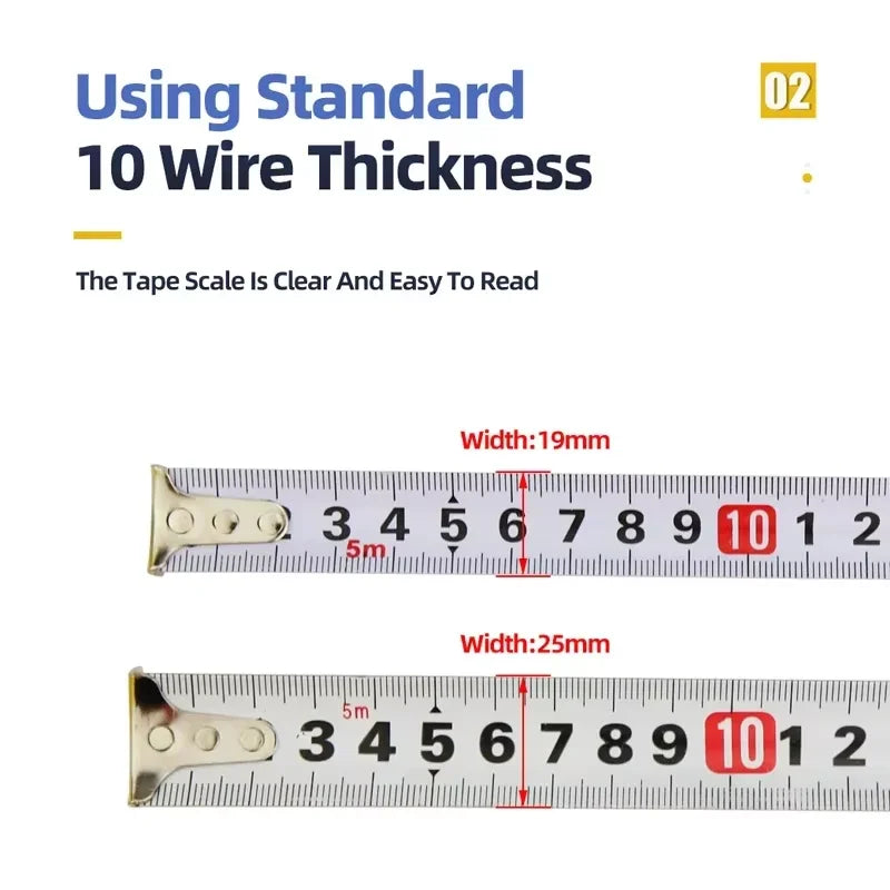 2m/3m/5m Tape Measure, Easy Read Measuring Tape Retractable With Lock,Ft/Metric