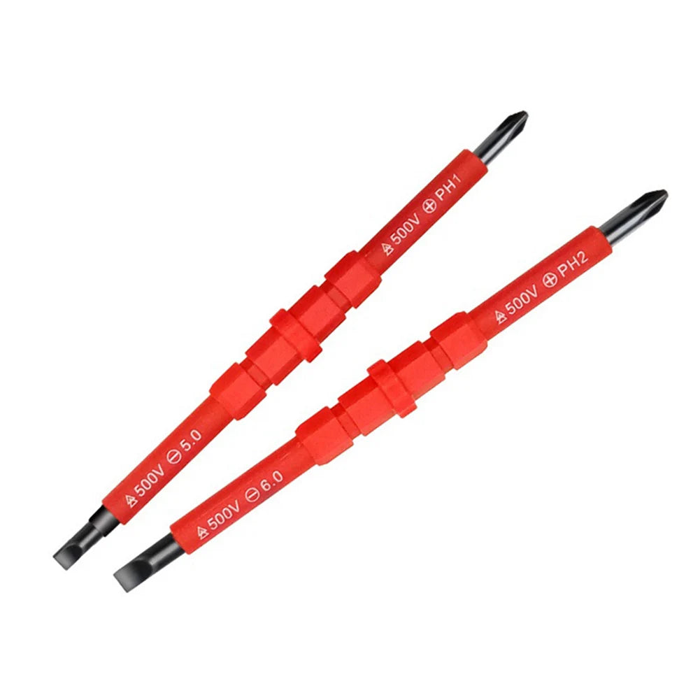 Screwdrivers Handle Two-in-one Screwdriver Insulated Screwdriver Set Multi-Purpose Electricians Slotted Cross Screwdriver Bit