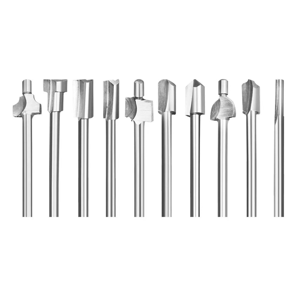 10pcs HSS Router Bits Wood Cutter Milling Fits Dremel Rotary Tool Set 1/8" 3mm Shank Carpentry Router Bits For Rotary Tools DIY