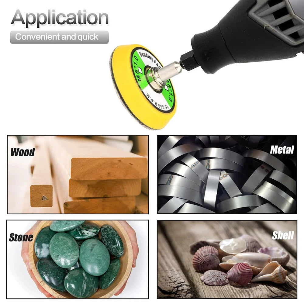 60pcs/Set 2 inch Sanding Discs Pad Kit for Drill Grinder Rotary Tools with Backer Plate Includes 100-2000 Grit Sandpapers Kits A