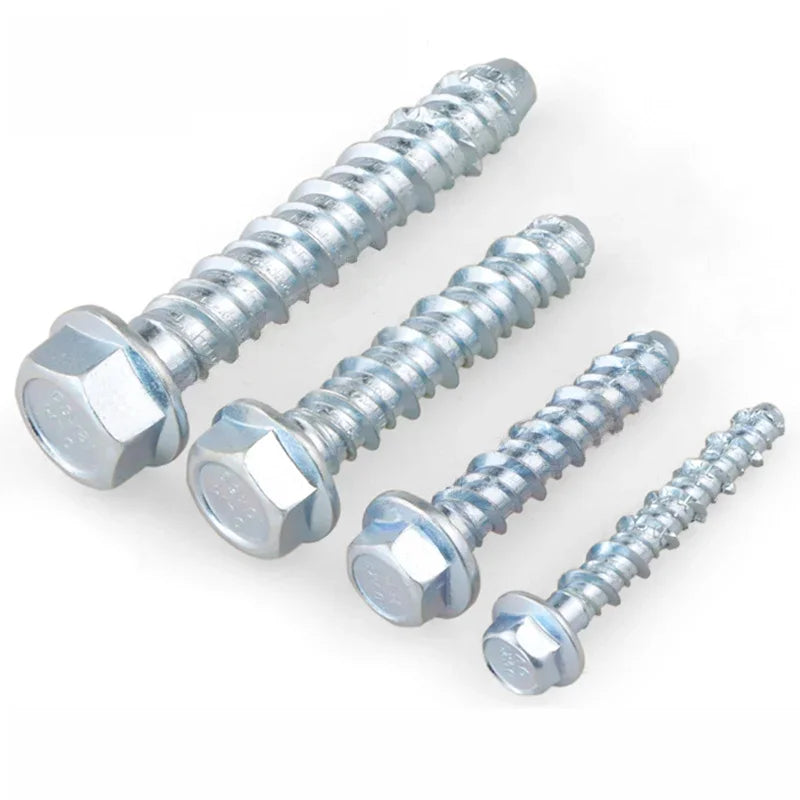 10Pcs Self Tapping Screws Set Hexagonal Self Cutting Anchor Bolt Concrete Cement Self-cutting Screw Expansion Nail Screws Kit