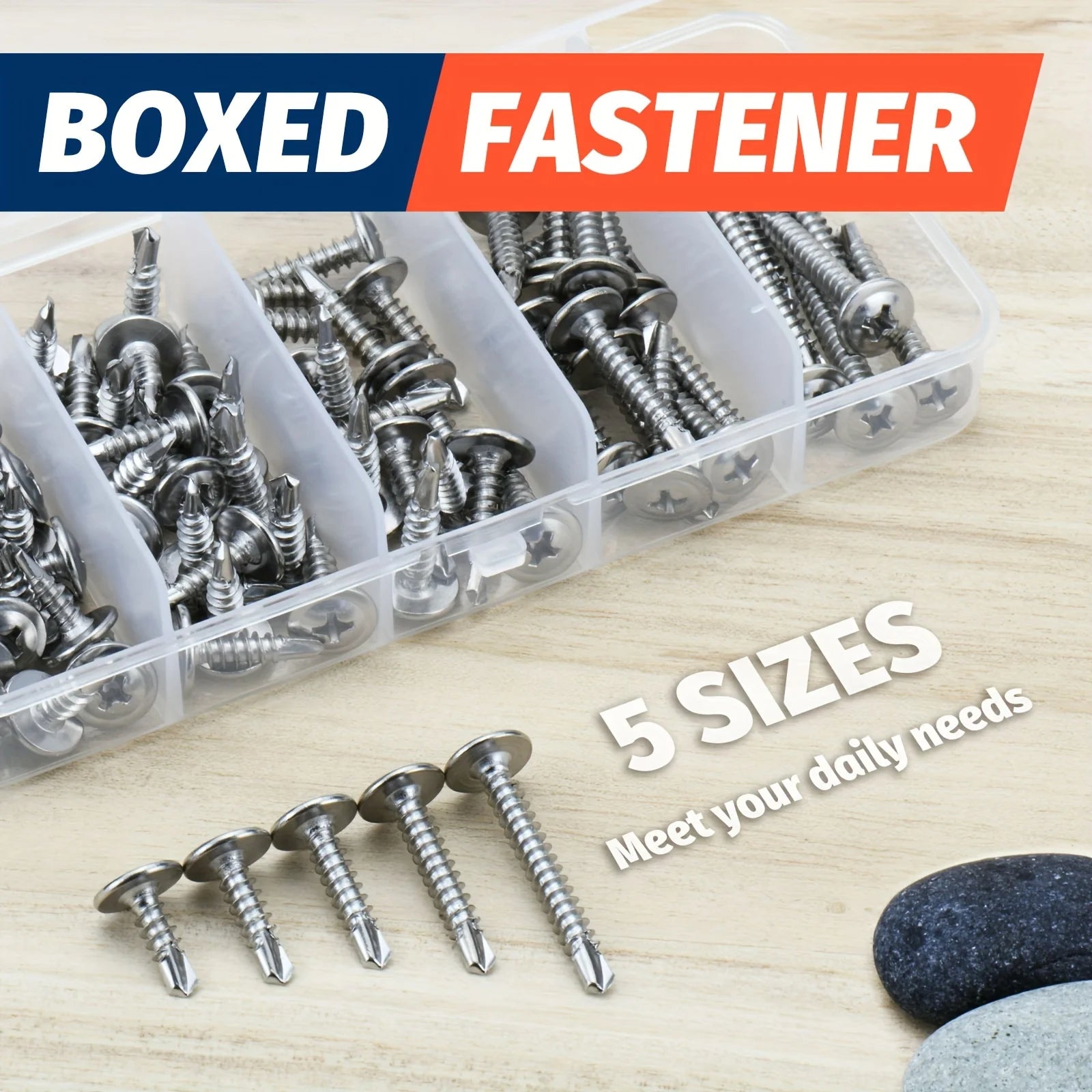 #8 Modified Truss Head Sheet Metal Screws Assortment Kit 410 Stainless Steel Self Tapping Drilling Screws for Metal Plastic Wood