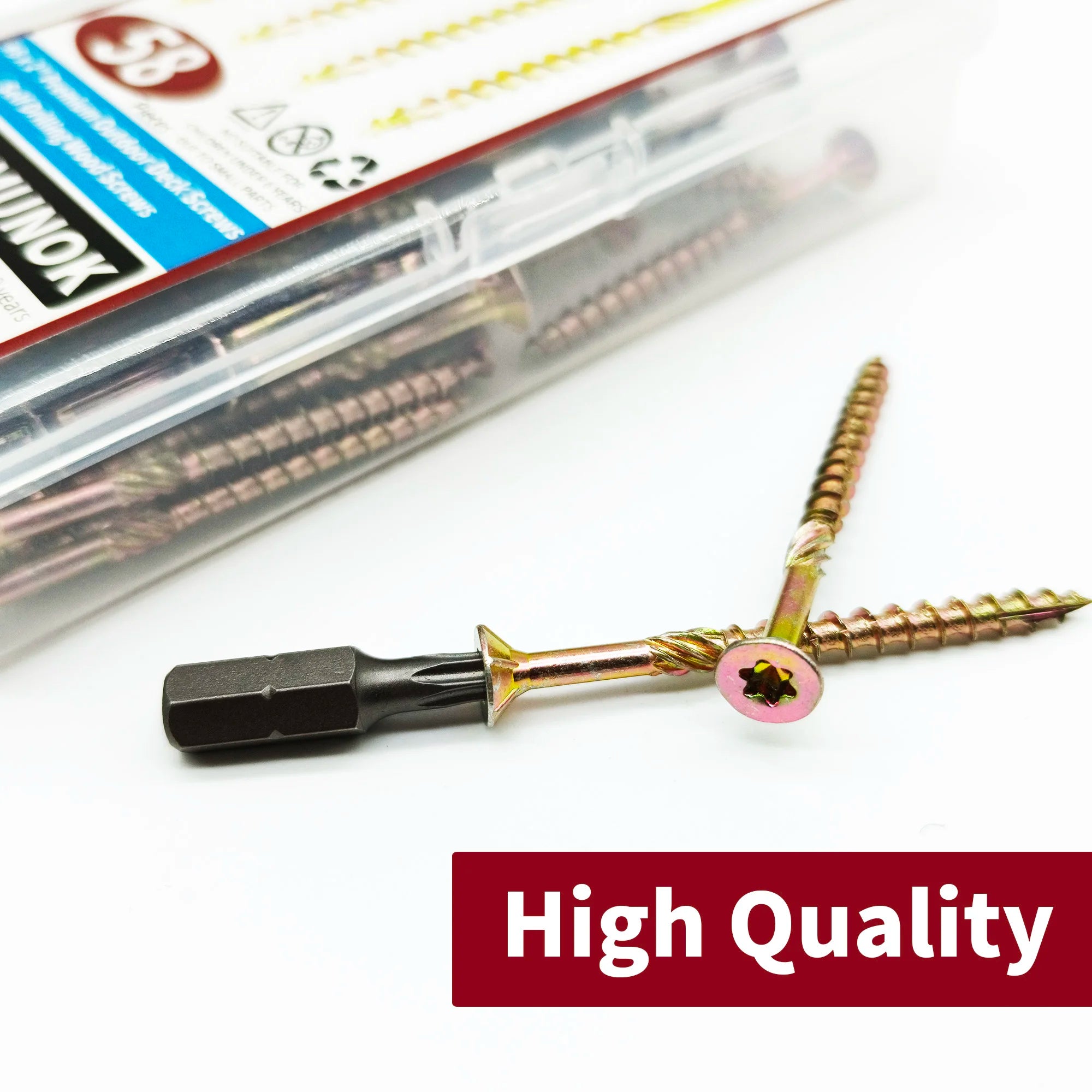 58pcs  Premium Outdoor Deck Screws Self Drilling Wood Screws Fasteners Tools Repair Accessories