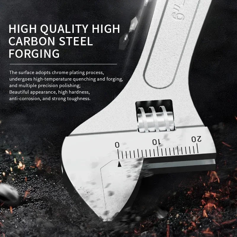 Adjustable Wrench Large Openin long Handle Universal Spanner Carbon Steel Mechanical Workshop Hand Repair Tools Wrench Tools