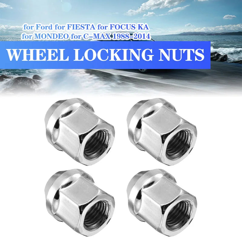 4pcs Bolts M12 x 1.5Nuts Alloy Wheel For Ford For FIESTA For FOCUS KA 19mm For MONDEO For C-MAX 1988-2014 Bolts