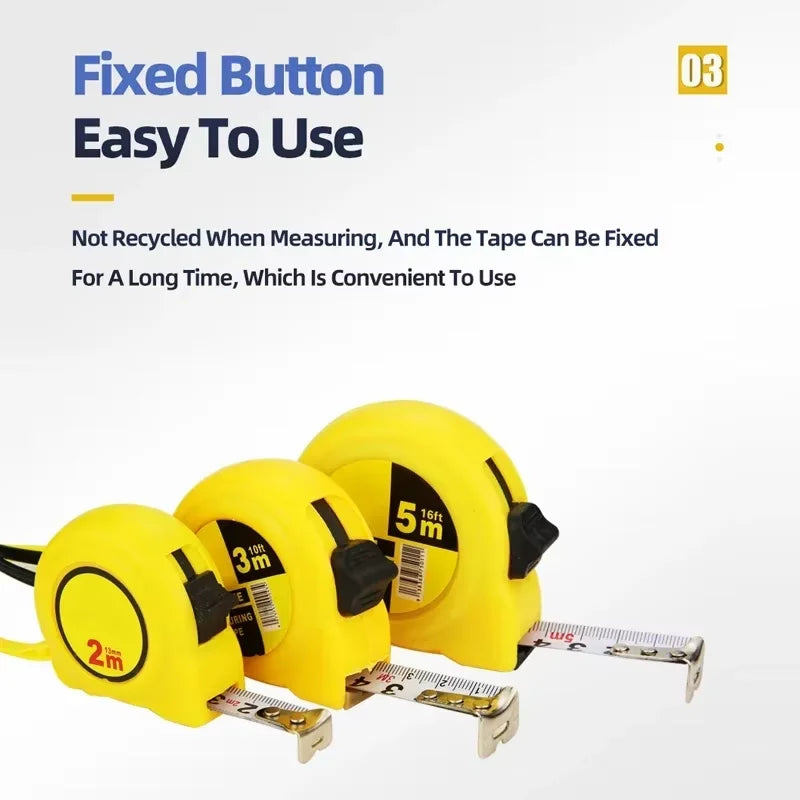2m/3m/5m Tape Measure, Easy Read Measuring Tape Retractable With Lock,Ft/Metric