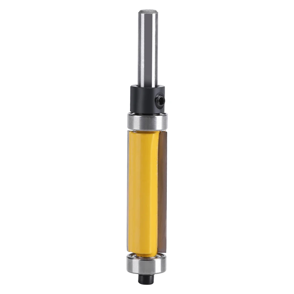 Flush Trim Router Bit with Top and Bottom Bearing 1‑1/2inch H * 1/4inch Shank Woodworking Tool Router Bit Straight Router Bit