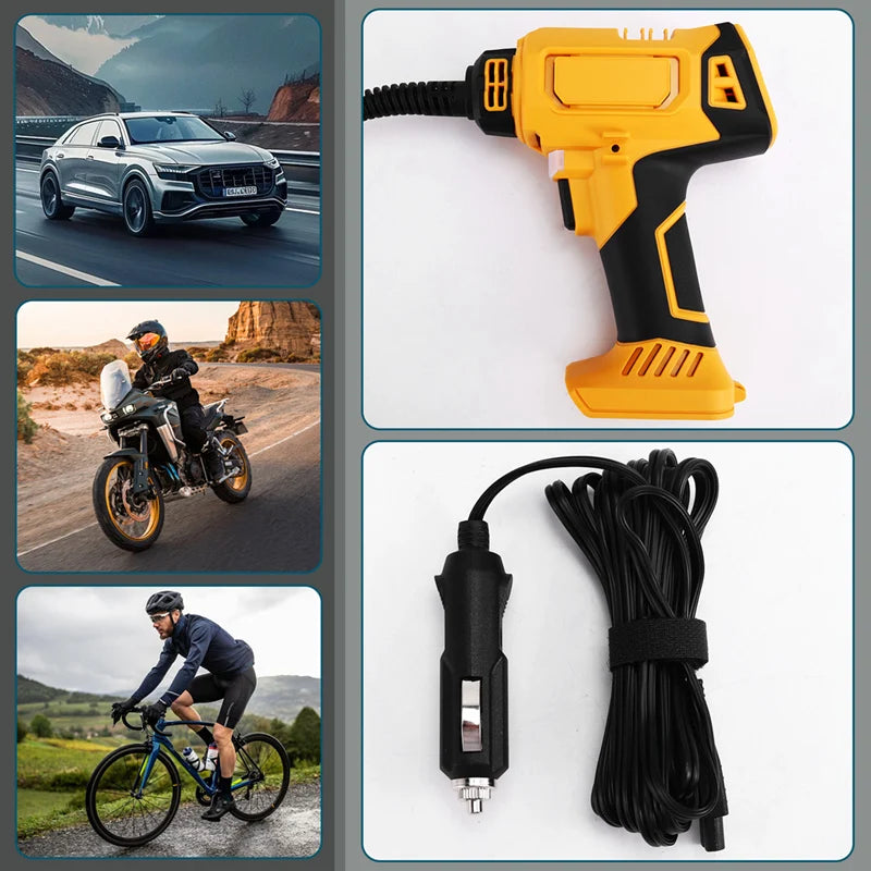 Air Compressor Automatic Tire Inflator Cordless Electric Pump With Digital Pressure  Gauge For Dewalt 18V 20V Battery