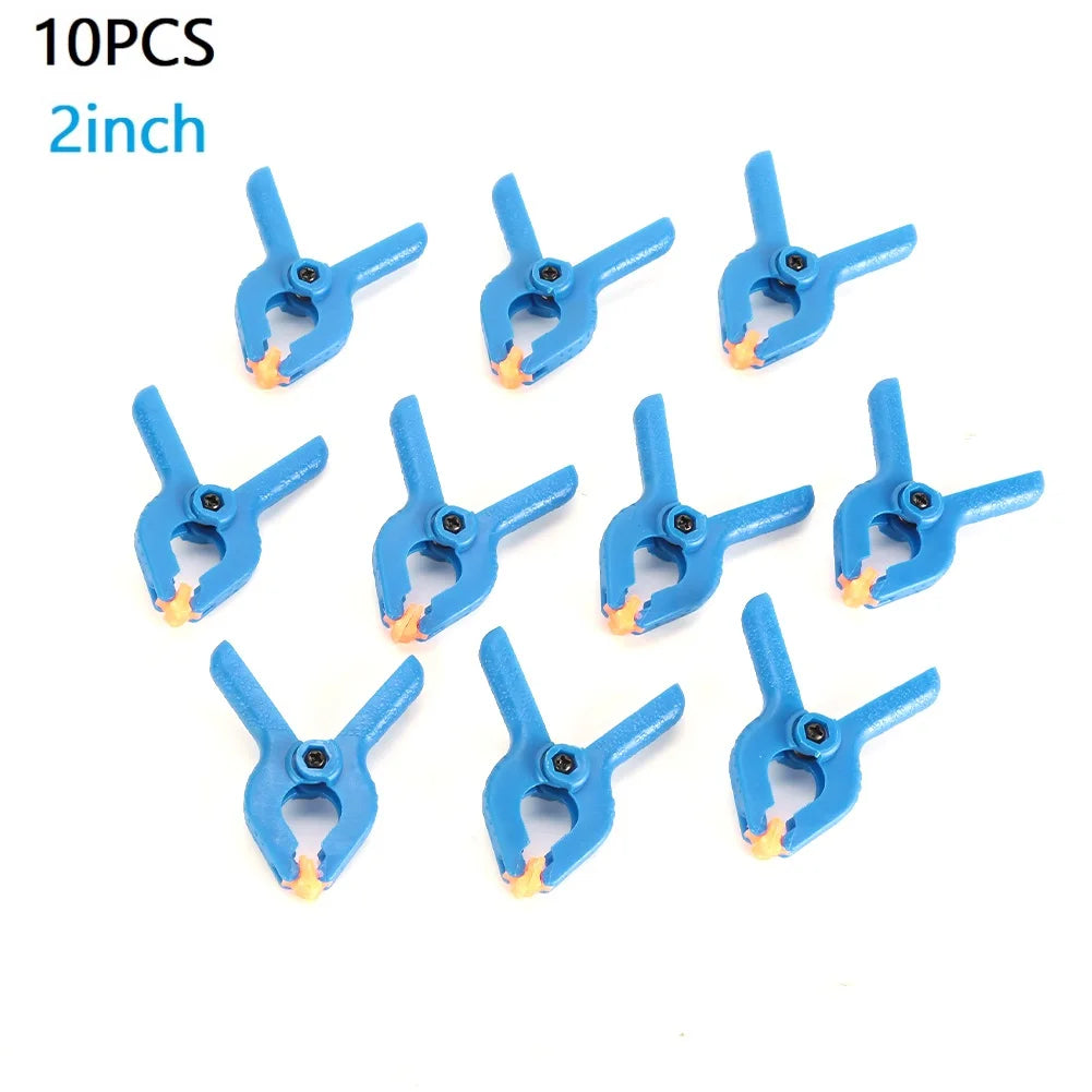 10Pcs 2 Inch Spring Clamps Woodworking Tools Plastic Nylon Grip Cramps Jaw Opening Photographic A Clip Photo Spring Clip