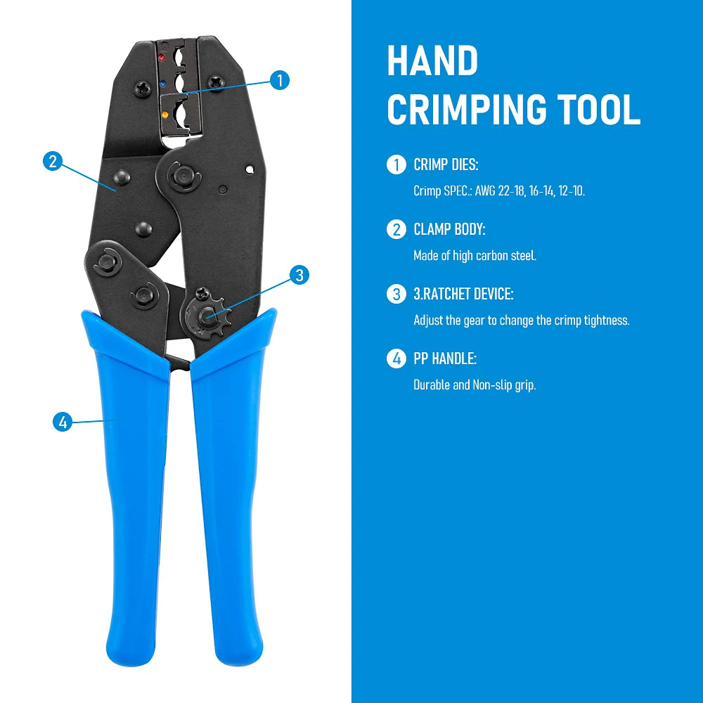 Crimping Tool Set Pressed Pliers Electrician Tools Electrical Terminals Clamp Electronics Pressing Connector Hand