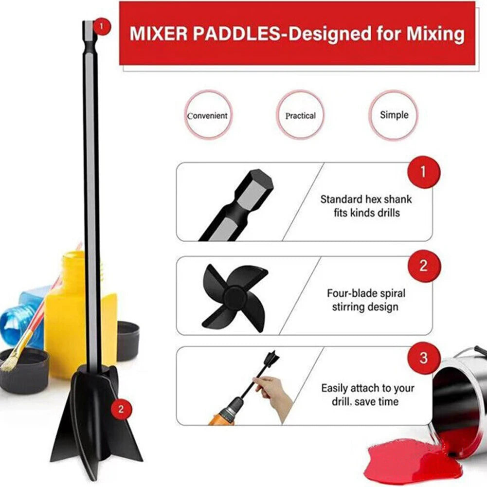 Epoxy Mixer Paint Drill Attachment Paddle Consistency Liquids Resin Head Stirrer Mixer Paint Resin Attachment With Drill Chuck