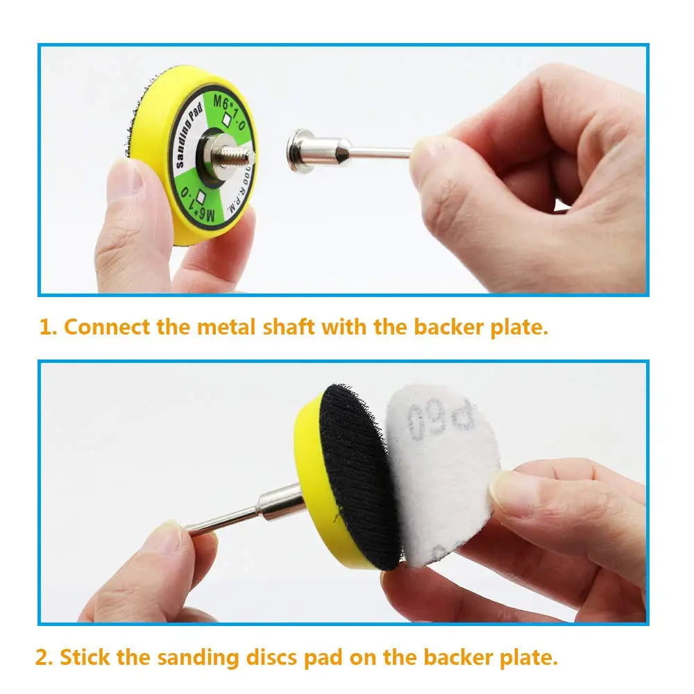 60pcs/Set 2 inch Sanding Discs Pad Kit for Drill Grinder Rotary Tools with Backer Plate Includes 100-2000 Grit Sandpapers Kits A