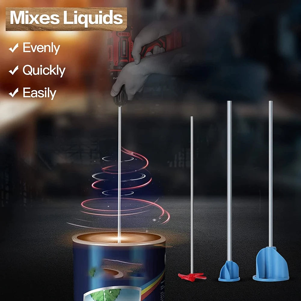 Pack of 3 Paint Epoxy Resin Mud&Ceramic Glaze Mixer Paddle Blades-Power Drill Stirring Attachment-Mixer Mixing Paddles