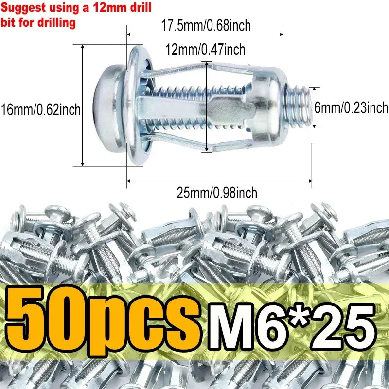 Petal Screw Jack Nuts Screw Anchors Petal Expansion Plugs for Curtain Expansion Clamp Petal Rivet Lock Bolt Board Wall Fasteners