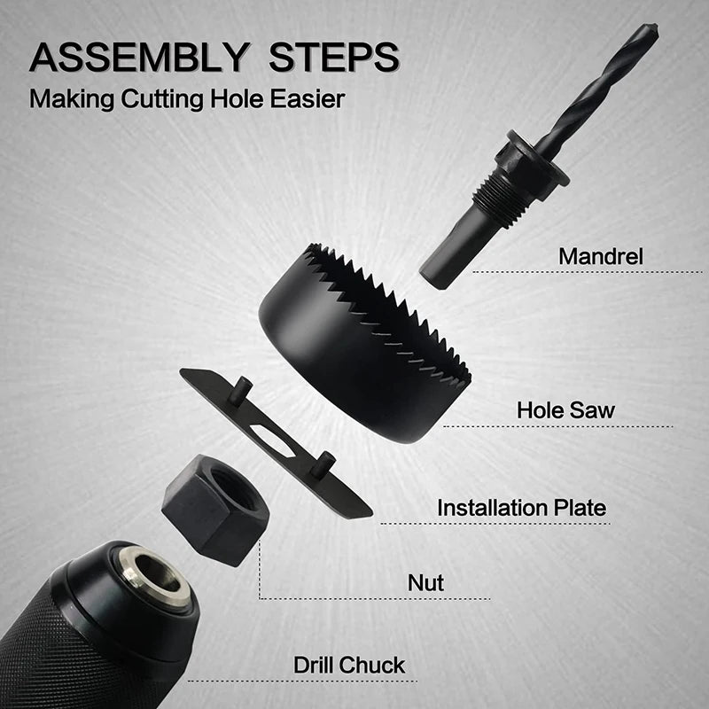 Hole Saw Set 8/11/16PCS Hole Saw Kit in Case Drill Bit Kit with Mandrels and Hex Key for Soft Wood Plywood Drywall PVC