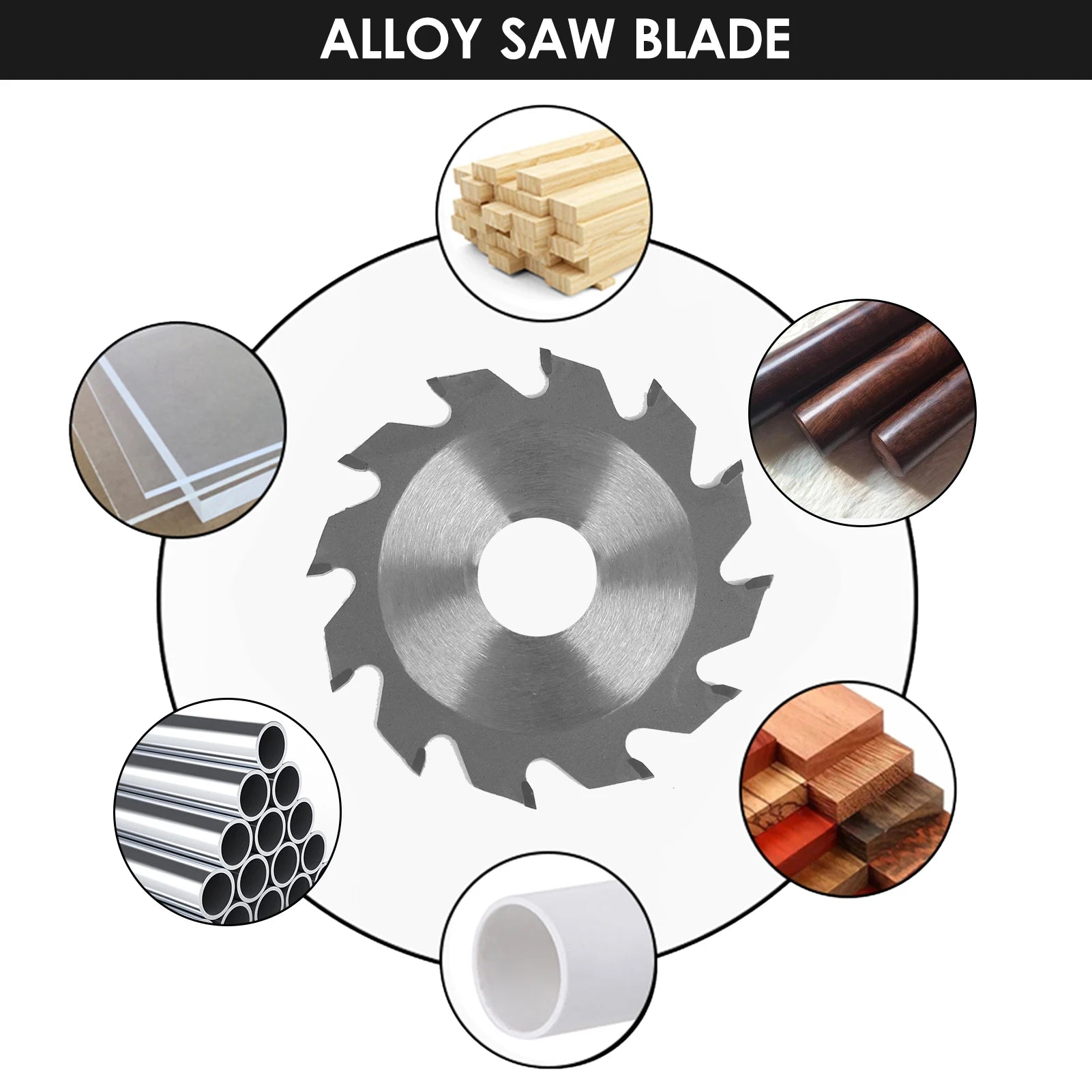 Chainsaw Blade Set  4PCS 2.5in 63mm Resin Saw Blade 60mm Emery Saw Blade 2.5inch 63mm HSS Saw Blade 2.5inch 63mm Alloy Saw Blade