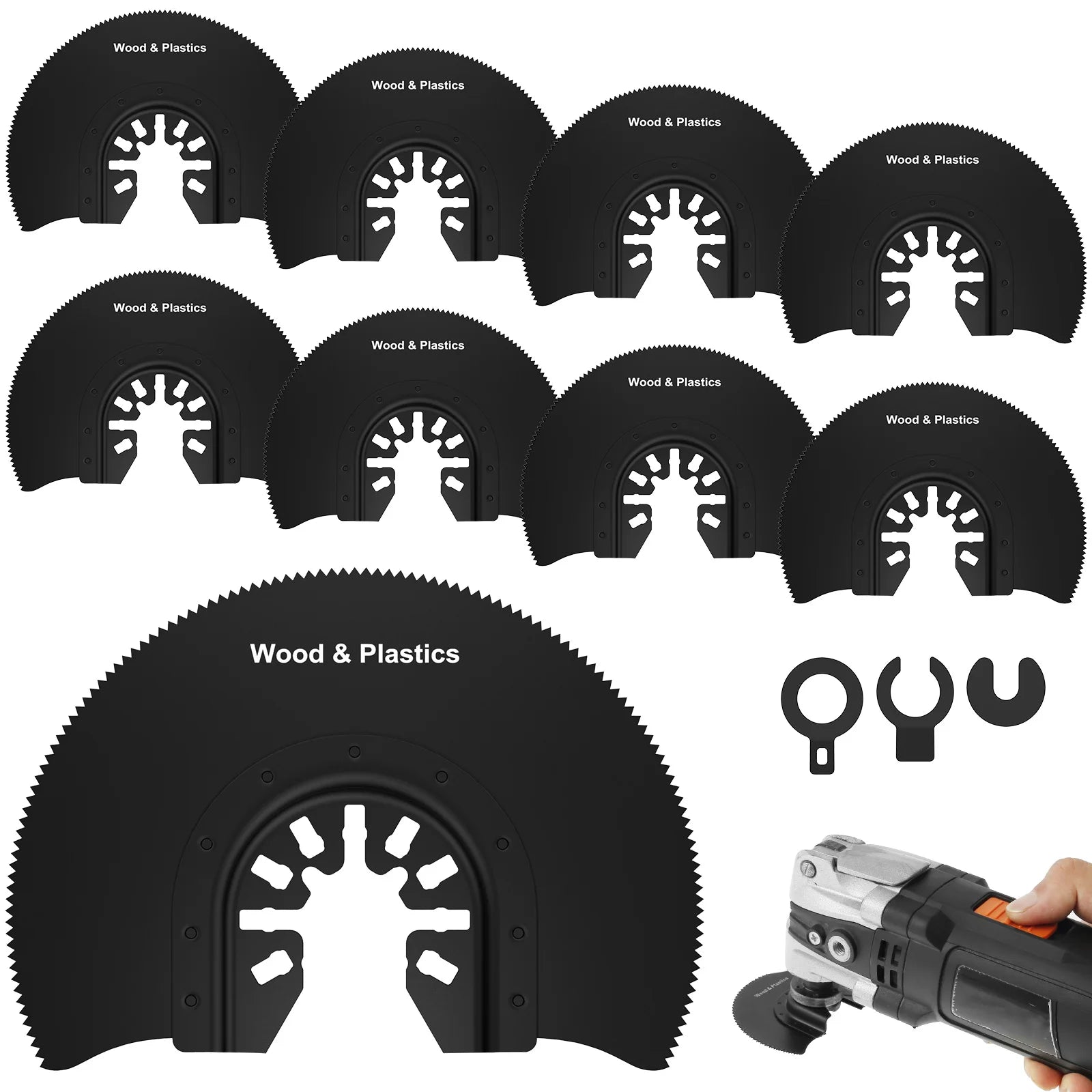 Multi Tools Blades Oscillating Saw Blade High Carbon Steel Multi-Function Semicircle Straight Renovator Cutter Blade Wood Cuttin
