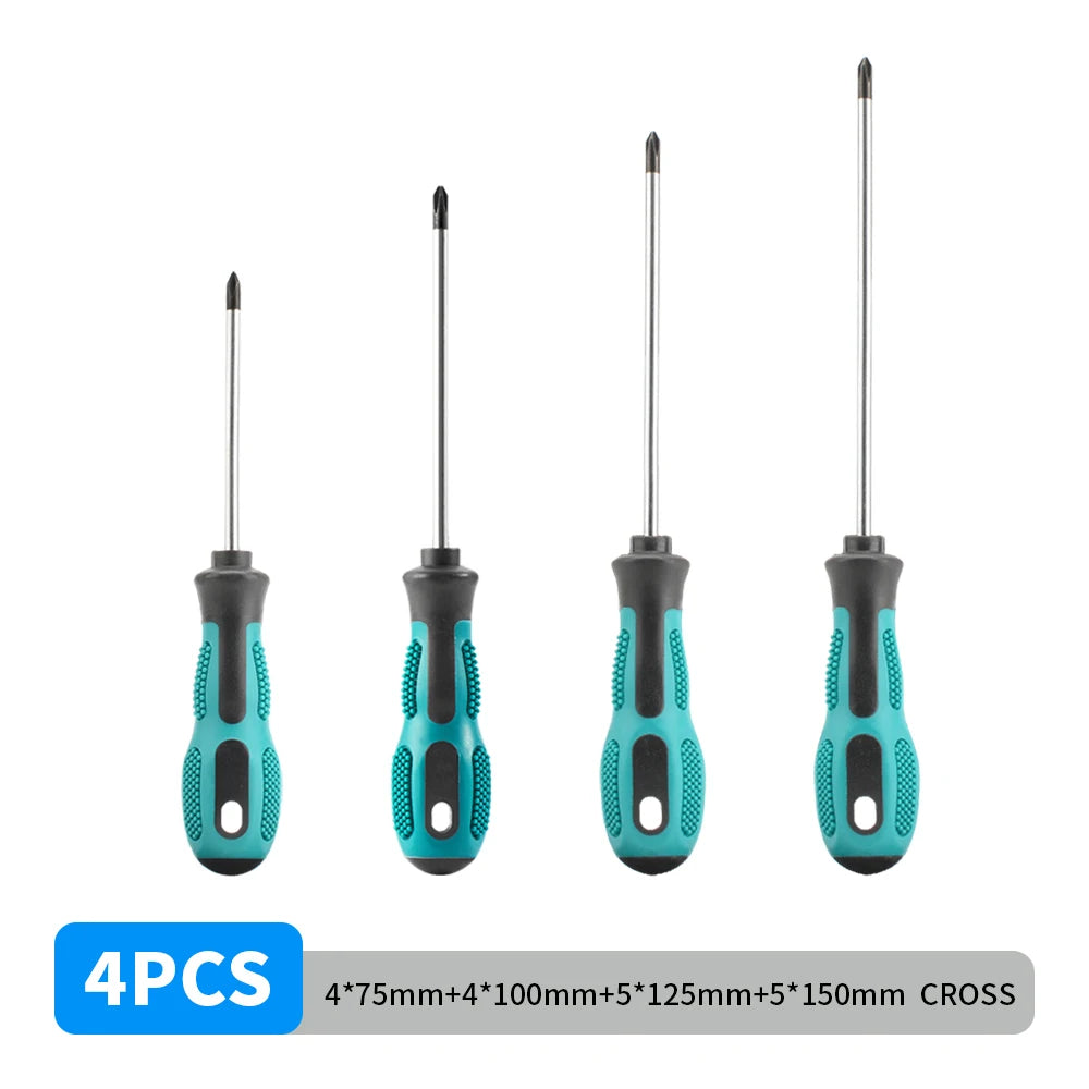 4PCS Multipurpose Handle Screwdrivers Set Electrician Insulated Security Repair Hand Tools  Cross/Straight Type Screw Driver