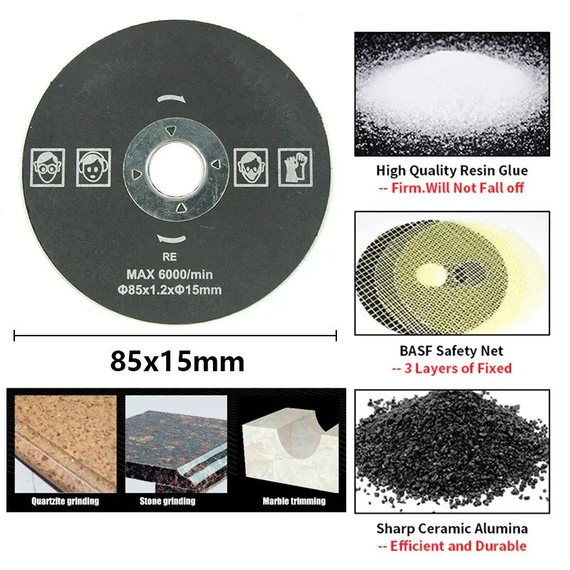 XCAN 5pcs 85mm Cutting Tool Wood Saw Blades for Multi-function Power Tool Circular Saw Blade Bore 10mm 15mm Wood Cutting Disc