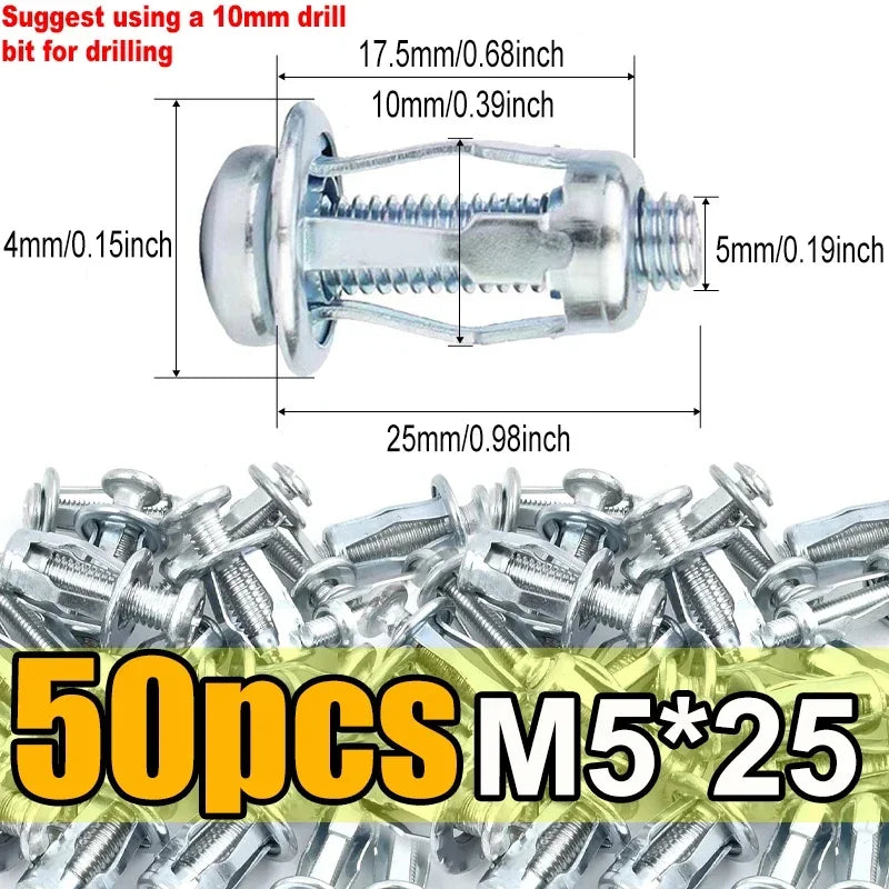 Petal Screw Jack Nuts Screw Anchors Petal Expansion Plugs for Curtain Expansion Clamp Petal Rivet Lock Bolt Board Wall Fasteners