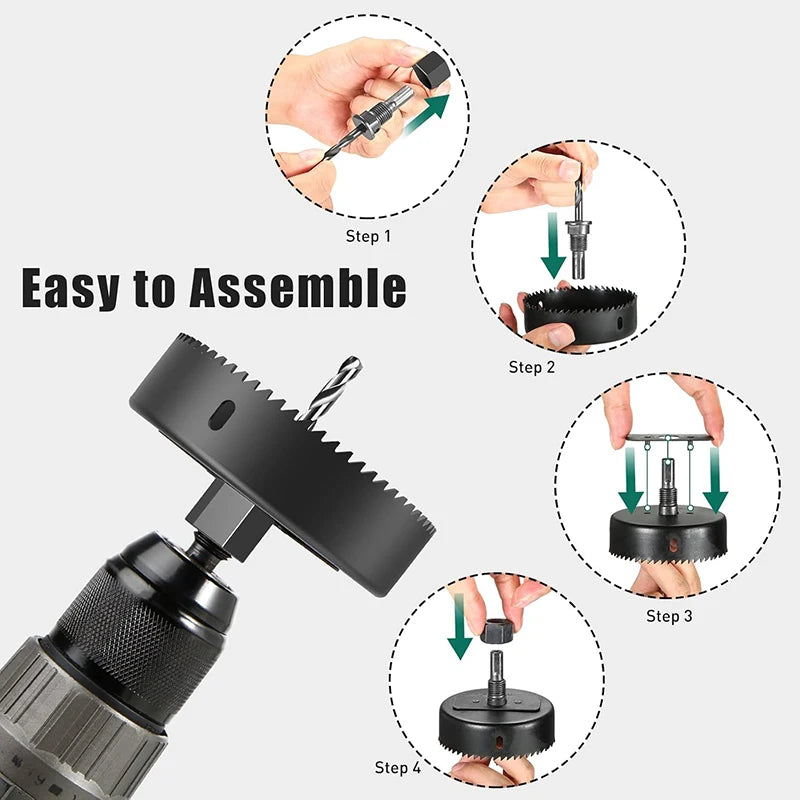 Hole Saw Set 8/11/16PCS Hole Saw Kit in Case Drill Bit Kit with Mandrels and Hex Key for Soft Wood Plywood Drywall PVC