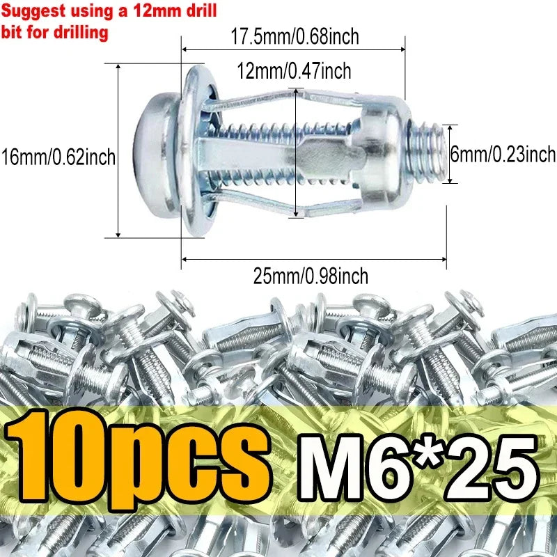 Petal Screw Jack Nuts Screw Anchors Petal Expansion Plugs for Curtain Expansion Clamp Petal Rivet Lock Bolt Board Wall Fasteners