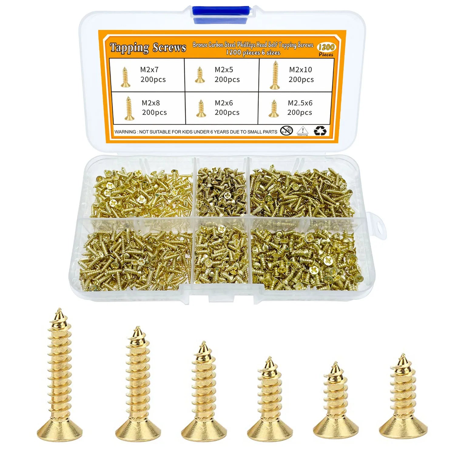 Wood Screws M2 M2.5 M3 Small Flat Head Screws Combination 5 Mm 6 Mm 7 Mm 10 Mm Miniature Brass Self-Tapping Screws