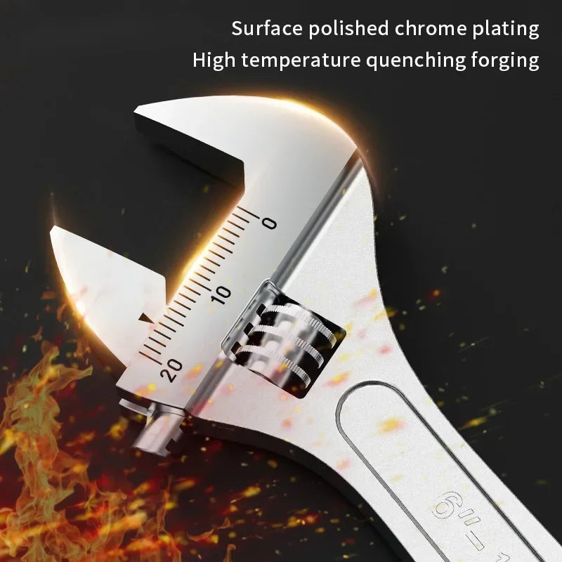 Adjustable Wrench Large Openin long Handle Universal Spanner Carbon Steel Mechanical Workshop Hand Repair Tools Wrench Tools