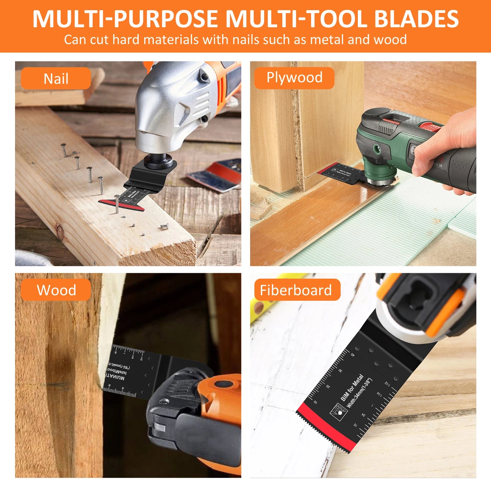 Bi-Metal Oscillating Saw Blades Cutter Universal A r c Edge Oscillating Multitool Blades Extra-Long Saw Blades For Wood Metal